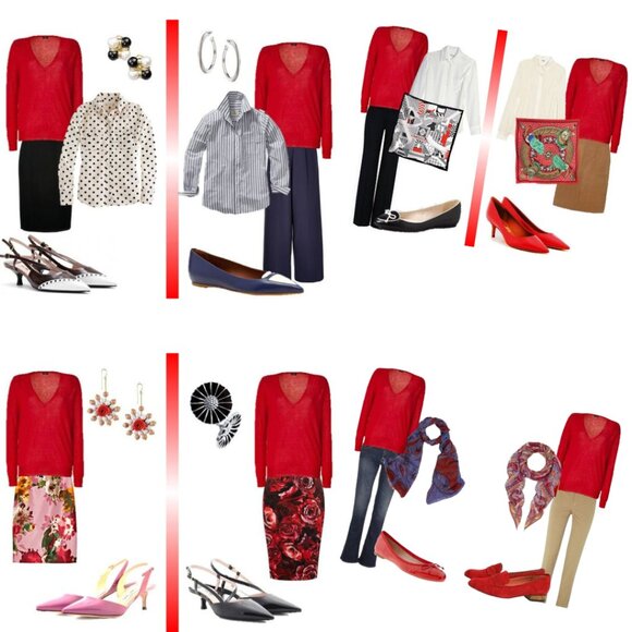 Banana Republic Fine Italian Yarn Filpucci Red V Neck Sweater Button Back Sz L - Picture 8 of 8